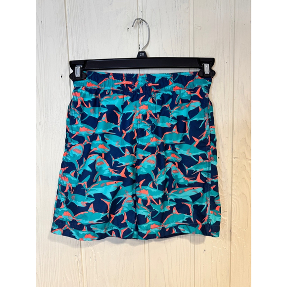Boys Gap Kids Swim Trunks, Size L, Navy & Teal - Picture 1 of 7